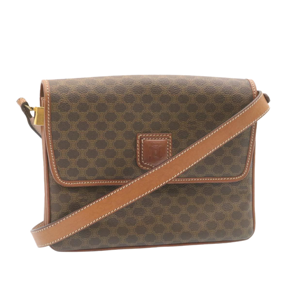 CELINE Macadam Canvas Shoulder Bag Brown Auth ar5789 - Picture 1 of 16